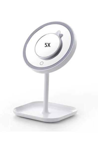 LAND OF MYTH - 1x-5x Büyütmeli 23 Led Işıklı Makyaj Aynası, 360 ° Döner, Dokunmatik Sensörlü, Kablolu - 2