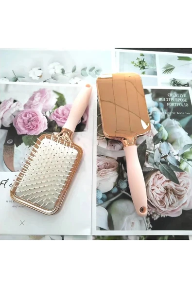 LAND OF MYTH Lom1041 Premium Saç Açma Tarama Fırçası, Antistatik, Galvanik (rose Gold) - 6