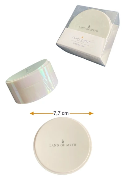 LAND OF MYTH LOM1282 Çanta Tipi - Ayna Kapaklı Saç Açma Tarama Fırçası – İnci Beyazı - 4