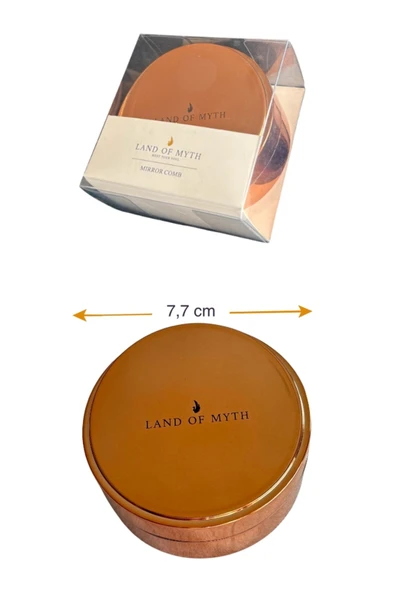 LAND OF MYTH LOM1281 Çanta Tipi - Ayna Kapaklı Saç Açma Tarama Fırçası – Bronze Gold - 3