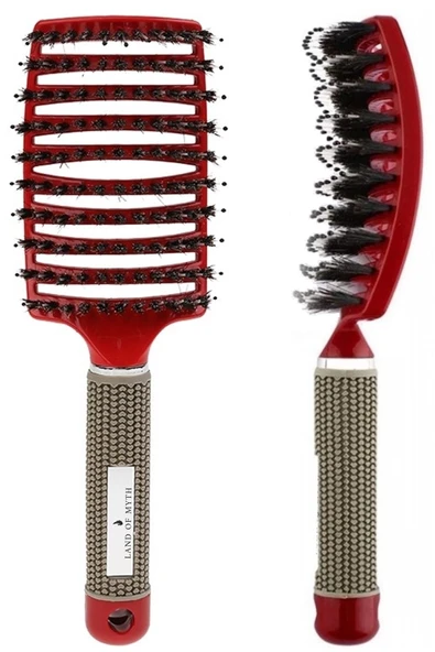 LAND OF MYTH Lom1076 Dolaşık Saç Açma Tarama Fırçası, Antistatik, Iyonik, Yetişkin & Çocuklar Için (kırmızı)