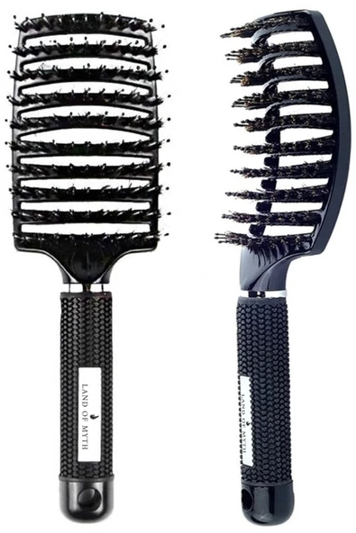 LAND OF MYTH Lom1071 Dolaşık Saç Açma Tarama Fırçası, Antistatik Iyonik Yetişkin & Çocuklar Için -siyah