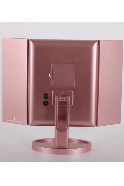 LAND OF MYTH Işıklı Makyaj Aynası 24 Led 1x-2x-3x+10x Hd Zoom, 3 Panel - 4