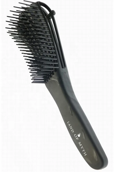 LAND OF MYTH Lom1193 Yeni Nesil Dolaşık Saç Açma Tarama Fırçası Ahtapot Dizayn Esnek Diş Kıvırcık Saç - Siyah - 5