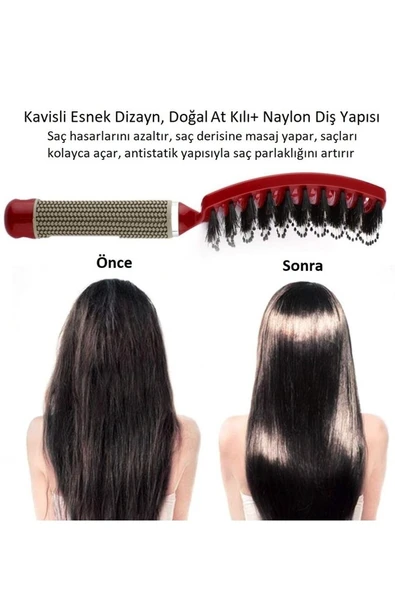 LAND OF MYTH Lom1076 Dolaşık Saç Açma Tarama Fırçası, Antistatik, Iyonik, Yetişkin & Çocuklar Için (kırmızı) - 3