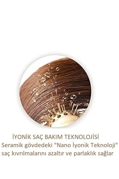 LAND OF MYTH 25 mm Nano Teknoloji Seramik + İyonik Termal Fön Saç Fırçası, Doğal Kıl Diş, Profesyonel Seri - 4