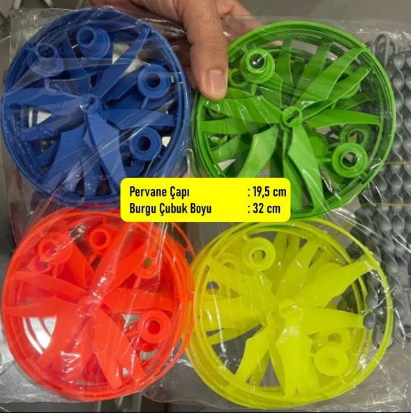 Mager 24'lü Paket DEV Büyük Boy Ufo Uçan Daire Fırfır Pervane Nostaljik Ürün 19,5 Cm - Resim 4