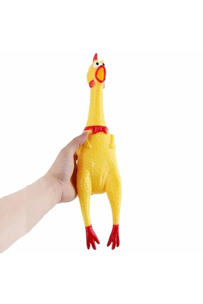Köpekler İçin Düdüklü Horozz - Ses Çıkaran Tavuk Kedi Köpek Oyuncağıı 16 cm (Nag) - 3