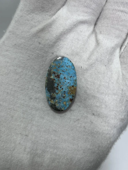 Okyanus Temalı Doğal Kabaşon Firuze Taşı 19,4 Karat - Turkuaz Taşı 3,89 Gram
