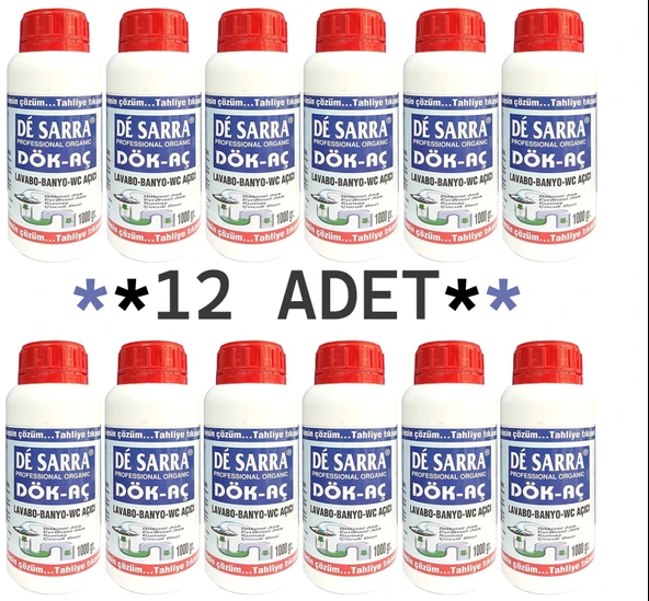 Mager De Sarra Dök-Aç Lavabo Gider Açıcı Sıvı - 1 Litrelik 12 Adet - 1 Koli - Resim 2