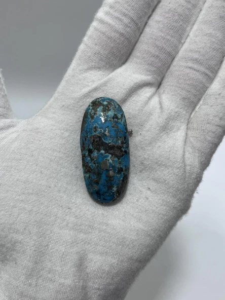 Okyanus Temalı Doğal Kabaşon Firuze Taşı 79,5 Karat - Turkuaz Taşı 15,91 Gram - 2