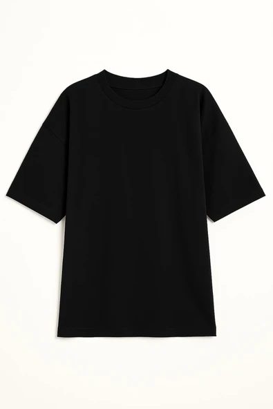 Erkek Bisiklet Yaka Oversize %100 Pamuk T-Shirt - 11