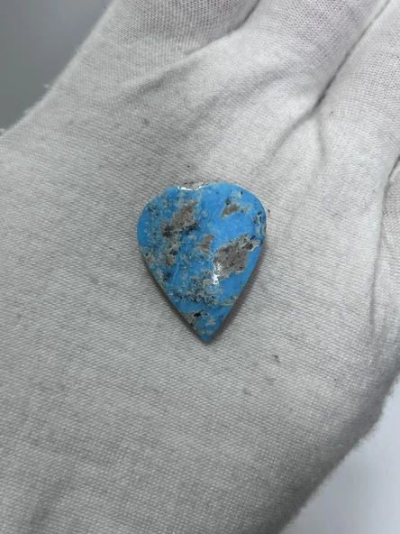 Okyanus Temalı Doğal Kabaşon Firuze Taşı 22,8 Karat - Turkuaz Taşı 4,57 Gram
