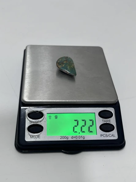 Okyanus Temalı Doğal Kabaşon Firuze Taşı 11 Karat - Turkuaz Taşı 2,21 Gram - 5