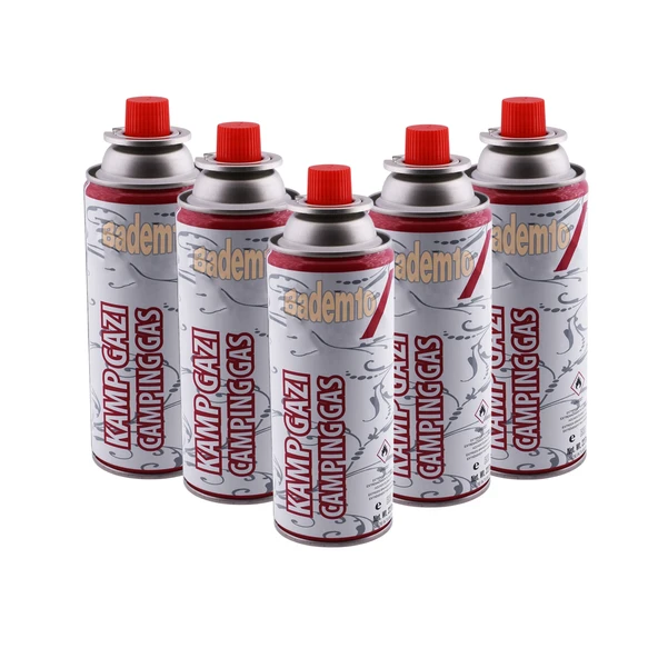 Kamp Gazı (5 Adet) Bütan Propan Tüpü Portatif Ocak Kartuşu Tek kullanımlık Pürmüz Yedeği 227 gr - Resim 2