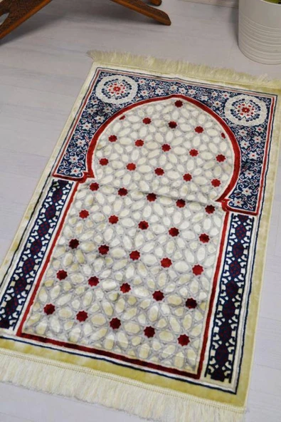 Lüks Kadife Seccade - 70x110 cm - Kalın Yumuşak Doku- Lacivert - Resim 4