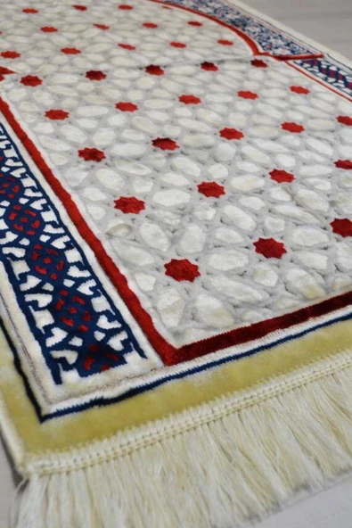 Lüks Kadife Seccade - 70x110 cm - Kalın Yumuşak Doku- Lacivert - Resim 2