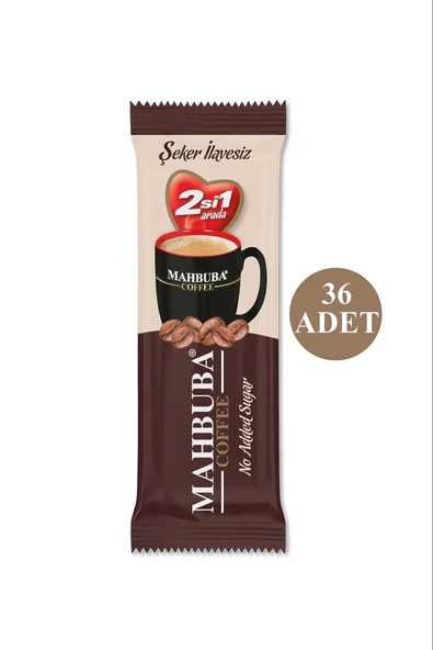 Mahbuba 2si1 Arada Şekersiz 36x4,5gr Mini Küçük Boy Ikramlık Otobüs Hazır Kahve Poşet - 2