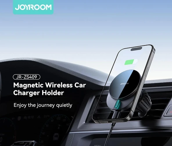 Joyroom Zs409 15w MagSafe Kablosuz Şarj Araç Şarj Ve Araç Telefon Tutucu - 3