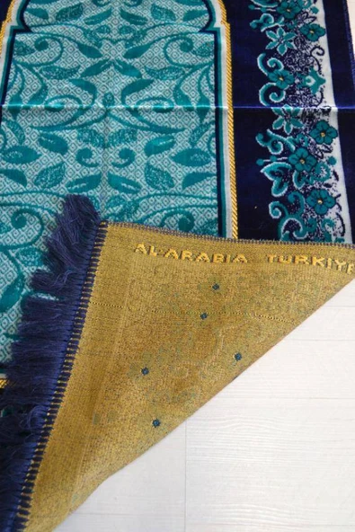 Kadife Seccade Kalın Yumuşak Doku - Şık ve Konforlu- 70x110 cm- Mavi - Resim 3