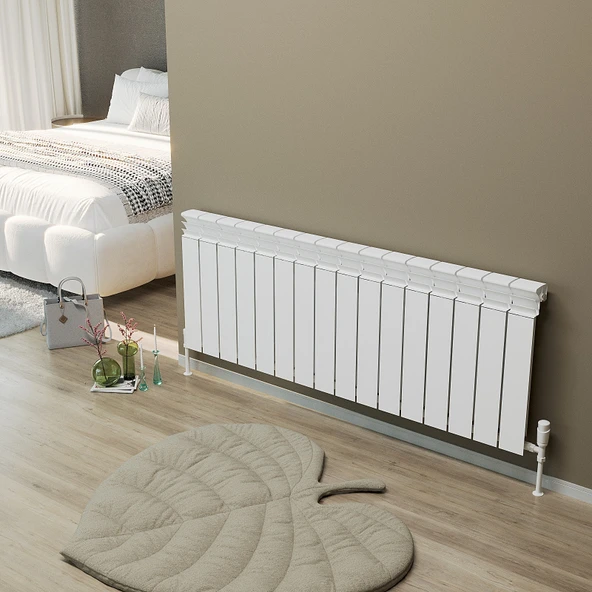 Lojimax Besto XL Alüminyum Dekoratif Radyatör 600x1600 mm 16 Dilim Ral 9016 Dokulu Beyaz 1030W Modern Duvar Tipi ürün görseli