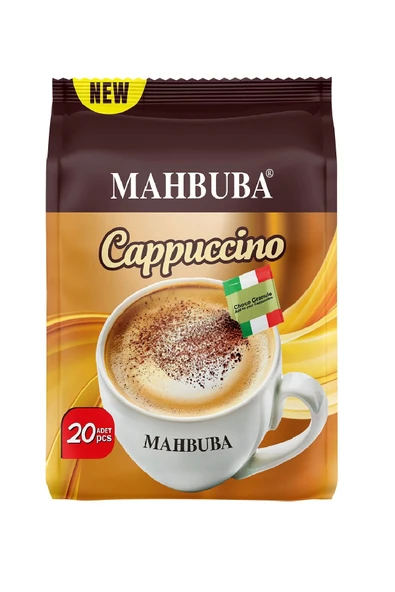 Mahbuba Çikolata Soslu Bol Köpüklü Granule Cappuccino Hazır Kahve 20x25gr