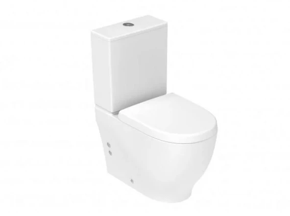 Creavit Mare Duvara Sıfır Kanalsız Klozet + Rezervuar + Duroplast Kapak + Çift Basmalı İç Takım SET - 8