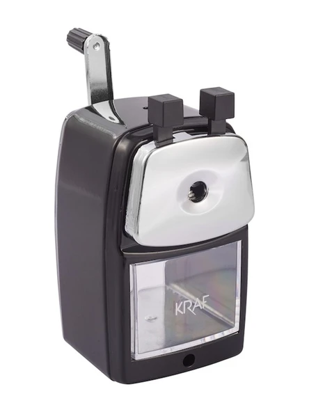 Kraf Masa Üstü Kollu Büyük Siyah Kalemtıraş (680G)