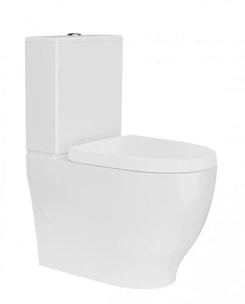 Creavit Mare Duvara Sıfır Kanalsız Klozet + Rezervuar + Duroplast Kapak + Çift Basmalı İç Takım SET - 5