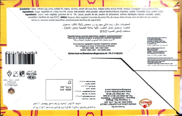 Oscar Fındık Aromalı Sütlü Kokolin Çikolatalı Şeker 1 Kg - 7