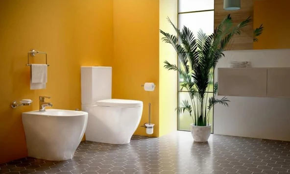 Creavit Mare Duvara Sıfır Kanalsız Klozet + Rezervuar + Duroplast Kapak + Çift Basmalı İç Takım SET - 7