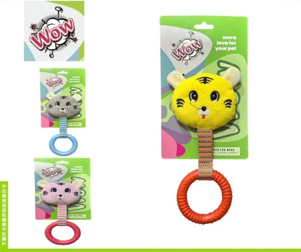 Wow Peluş Oyuncaklı, Plastik Köpek Diş Kaşıma Oyuncağı 23 cm