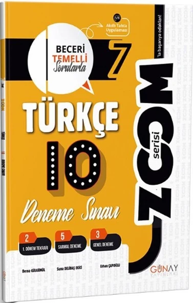 7. Sınıf Türkçe 10 lu Denemeleri Zoom Serisi Günay Yayınları - 1