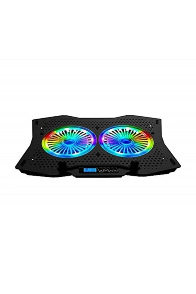 Rampage Ad-rc9 Tornado Siyah 115 -115 -15mm (2 Adet) Fanlı 10-18 Rgb Işıklı Notebook Soğutucu Stand Outlet