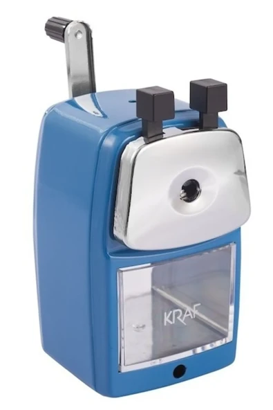 Kraf Masa Üstü Kollu Büyük Mavi Kalemtıraş (680G)