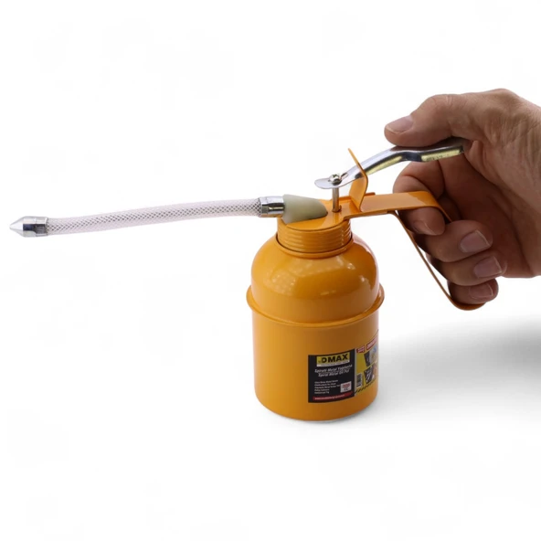300 ml Spiralli Metal Gövdeli Yağdanlık Uçlu Yağ Pompası Araba Makine Atölye Yağdanlığı - 2