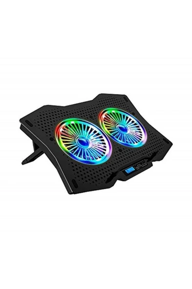 Rampage Ad-rc9 Tornado Siyah 115 -115 -15mm (2 Adet) Fanlı 10-18 Rgb Işıklı Notebook Soğutucu Stand Outlet - 2