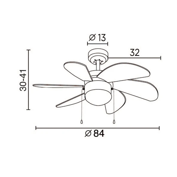 Vanti KCF280 Avizeli Ahşap Tavan Vantilatörü - Kahverengi - 4