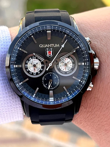 Quantum Beşiktaş Lisanslı İç Fonksiyonları Aktif 10 Atm Silikon Kordon Taraftar Kol Saat BJK1903.661 - Resim 3