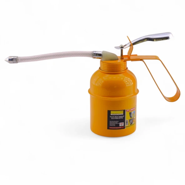 300 ml Spiralli Metal Gövdeli Yağdanlık Uçlu Yağ Pompası Araba Makine Atölye Yağdanlığı - 5
