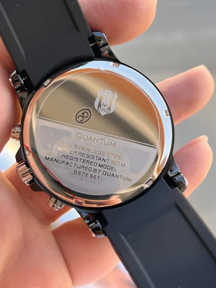 Quantum Beşiktaş Lisanslı İç Fonksiyonları Aktif 10 Atm Silikon Kordon Taraftar Kol Saat BJK1903.661 - Resim 4