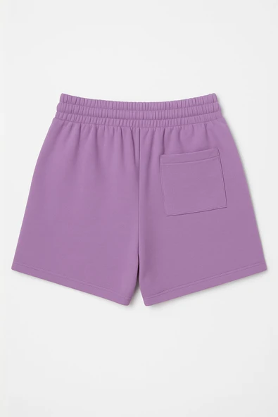 Kadın Bağcıklı Rahat Kesim Yumuşak Kumaş Beli Lastikli Şort - Resim 2