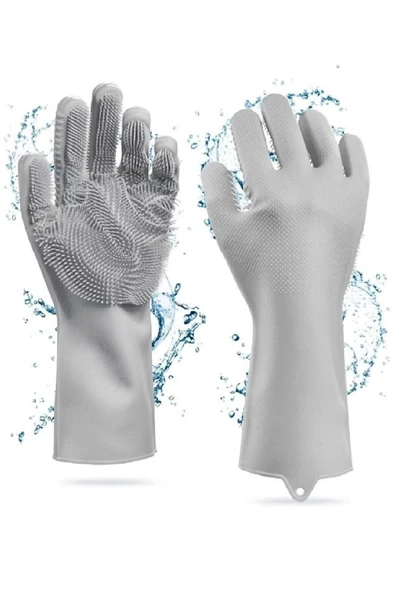 Tilbe Home Sihirli Magic Bulaşık Eldiveni Tırtıklı Elastik Kaymaz Dayanıklı Fırın Mutfak Araç Yıkama Eldiveni