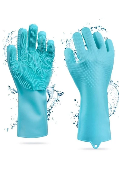 Tilbe Home Sihirli Magic Bulaşık Eldiveni Tırtıklı Elastik Kaymaz Dayanıklı Fırın Mutfak Araç Yıkama Eldiveni - 6