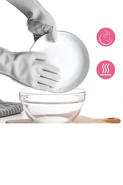 Tilbe Home Sihirli Magic Bulaşık Eldiveni Tırtıklı Elastik Kaymaz Dayanıklı Fırın Mutfak Araç Yıkama Eldiveni - 4