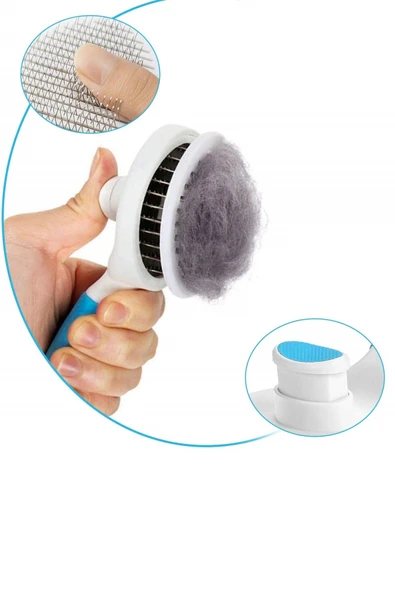 Tilbe Home Kedi Fırça ve Tarağı Kıl Tüy Toplama Basmalı Tiftik Kedi Köpek Evcil Hayvan Temizleme Masaj Aleti - 6