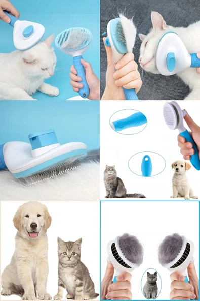 Tilbe Home Kedi Fırça ve Tarağı Kıl Tüy Toplama Basmalı Tiftik Kedi Köpek Evcil Hayvan Temizleme Masaj Aleti - 4