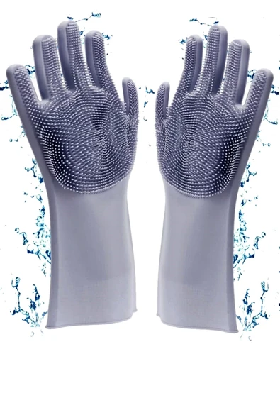 Tilbe Home 2'li Sihirli Silikon Bulaşık Yıkama Eldiveni Tencere Tava Ovma Lavabo Mutfak Fırın Temizlik Iş Eldiveni - 3