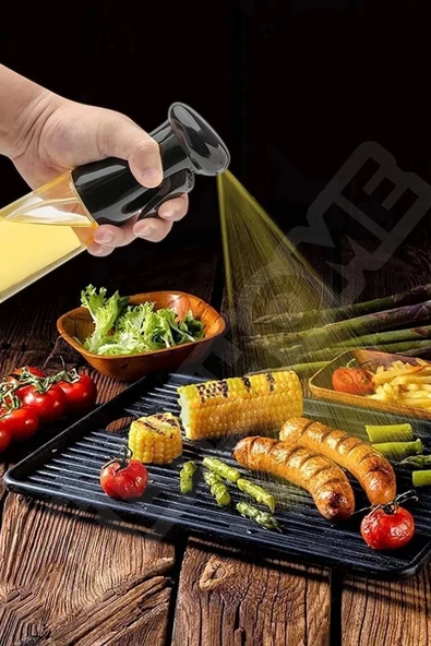 Tilbe Home 2li Büyük Cam Sprey Yağdanlık Airfryer Püskürtmeli Sprey Şişe Ayçiçek Zeytinyağı Sirkelik 300 ml - 7