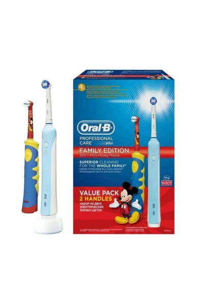 Oral-B Stages Power Pro 700+ CrossAction Family Edition Mickey Mouse Diş Fırçası Paketi ürün görseli 1